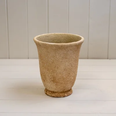 The Range Classic Sturdy Tan Clay Cement Urn Pot - Tan