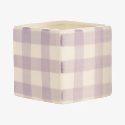The Range Square Stoneware Indoor Plant Pot - Lilac