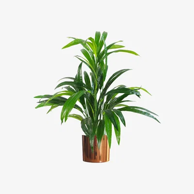 The Range Artificial Large Leaf Bamboo Shrub Plant with Metallic Planter - Bamboo Copper Planter
