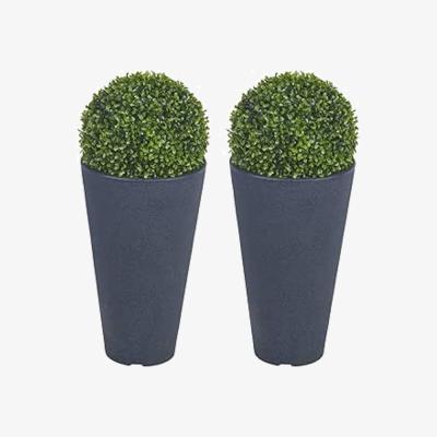 The Range Elegant Tall Garden Planters  - Charcoal / 28cm / 43cm