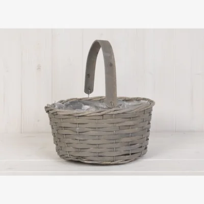 The Range Greywashed Woodchip Trug with Flexi Handle - Grey
