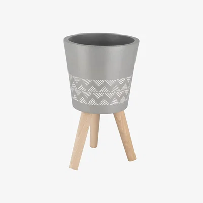 The Range Grey Geo Planter On Legs