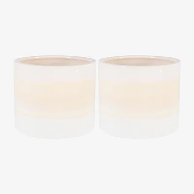 The Range 12cm Reactive Glaze Plant Pot Pack of 2 - Natural