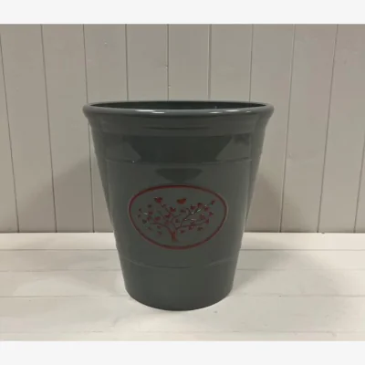 The Range Grey Round Love Heart Tree Recycled Plastic Planter - Dark Grey