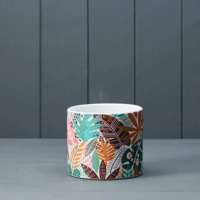 The Range Rustic Teal Amazon Leaf Pot Plant pot - Multi