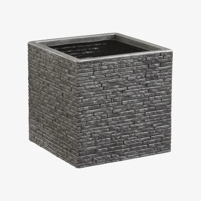 The Range Large Brick Effect Square Planter - Grey