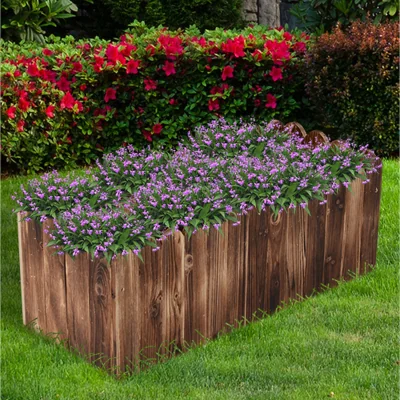 The Range Raised Flower Bed Wooden Planter - Natural wood colour / 80cm