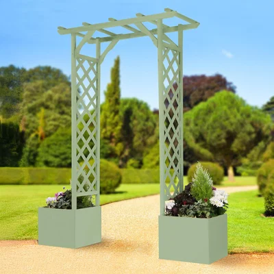 The Range Wooden Arch and Planter - Brown