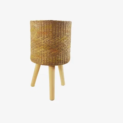 The Range 54cm x 30cm Rattan Effect Composite Large Planter - Brown