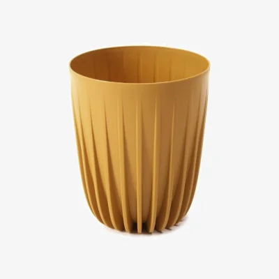 The Range Eco Wood Decorative Plant Pot With Insert - mustard