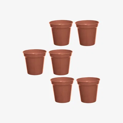 The Range Large Plastic Plant Pot 20cm 8 Inch Cultivation Pot Terracotta Colour - Terracotta / 6