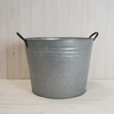 The Range Grey 420155-1 Round Aged Zinc Planter - Grey