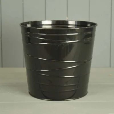 The Range Black Zinc Pot (with drainage Holes) - Black