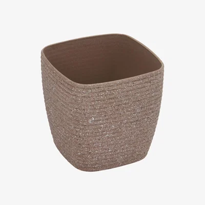 The Range Rib Finish Plastic Pot - Sandstone
