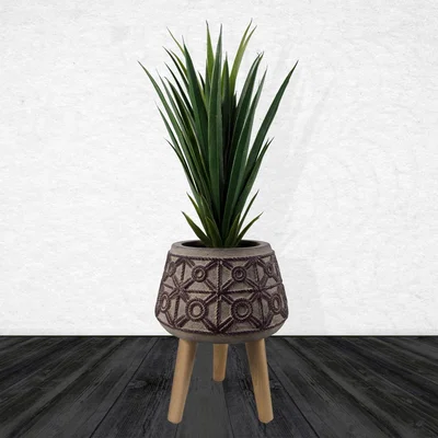 The Range Embossed Composite Large Planter - Rope fibreglass composite