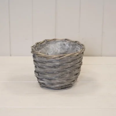 The Range Rustic Round Greywashed Pot Plant pot - Grey