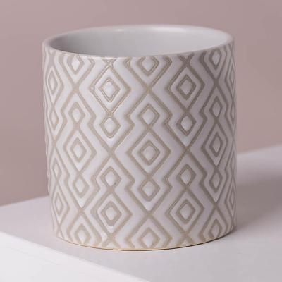 The Range Grey Geometric Planter Plant Pot - Grey