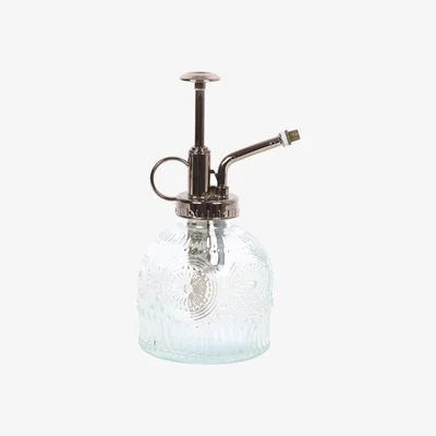 The Range Vintage Glass Plant Mister With Decorative Pattern - Natural