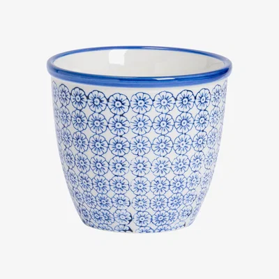 The Range 14cm Hand-Printed Plant Pot - Blue