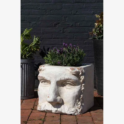 Rockett St George Large Rustic Stone Effect Classical Face Planter