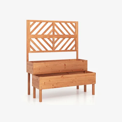 The Range Wooden Elevated Planter Box - Orange