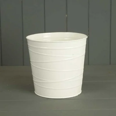 The Range Sturdy White Zinc Pot Plant pot - White