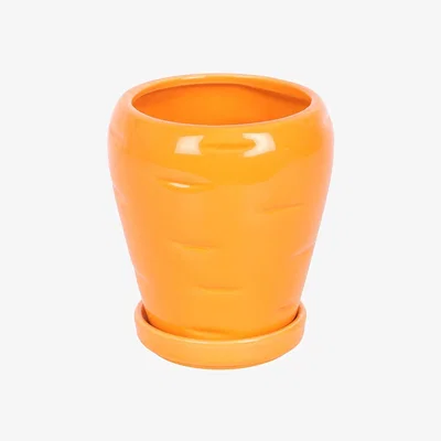 The Range Carrot Shaped Plant Pot with Parsley Seed Balls - Orange