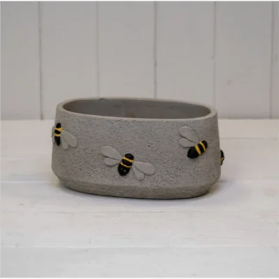 The Range Rustic Grey Cement Bee Trough for Home Decor - Grey