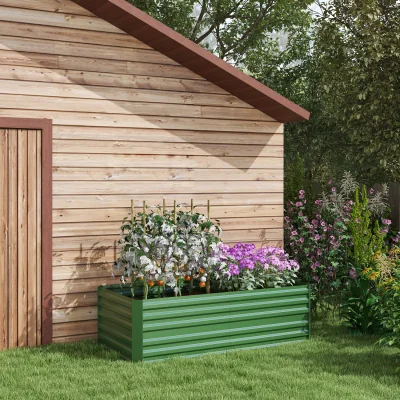 The Range Galvanised Raised Garden Bed Planter - Green