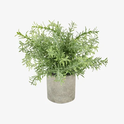 The Range Rosemary Plant In Stone Effect Pot Faux Plant Fresh Accent - Green