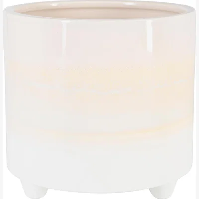 The Range 18cm Reactive Glaze Footed Plant Pot - Natural