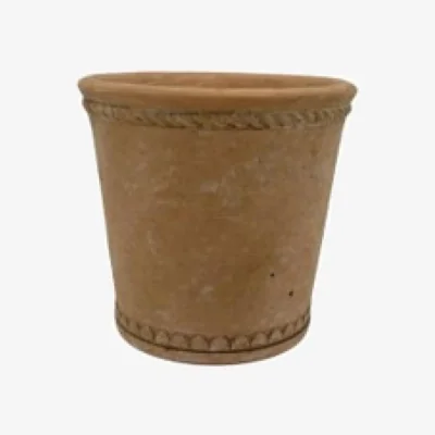 The Range Rustic Terracotta Tapered Cement Pot Accent - Terracotta