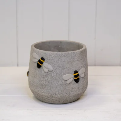 The Range Rustic Large Grey Cement Bee Planter - Grey