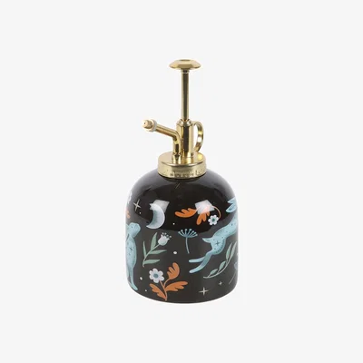The Range Midnight Hare Ceramic Plant Mister With Gold Detailing - Multicolor