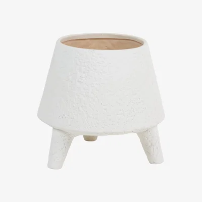 The Range Footed Ceramic Planter - White