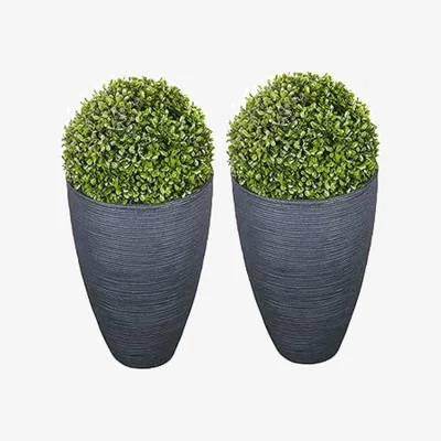 The Range Elegant Tall Garden Planters  - White / 45cm / 27cm