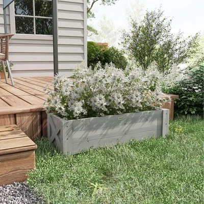 The Range Outsunny Garden Raised Bed Planter Grow Containers - Grey