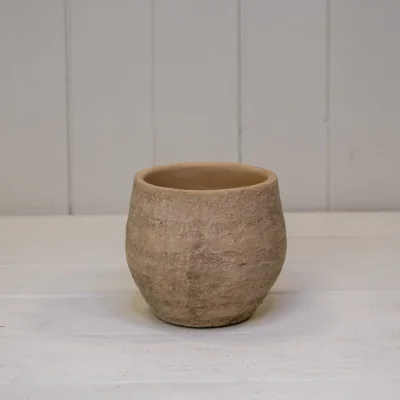 The Range Sturdy Small Grey Cement Planter for Home Decor - Brown