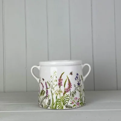 The Range Rustic White Meadow Design Pot - White