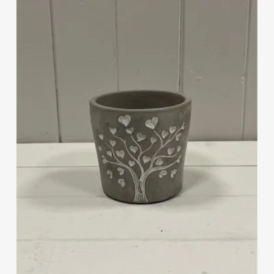 The Range Elegant Grey Cement Love Tree Pot - Grey