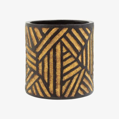The Range Darnell Natural And Black Planter - Black