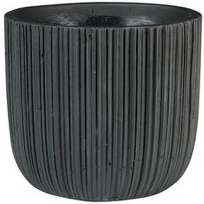 The Range Black Linear Indoor Plant Pot - Black / 20cm
