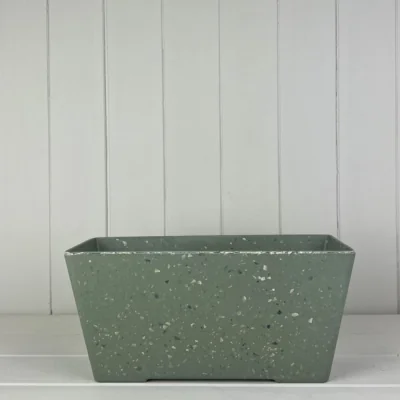 The Range Dark Green Earthy Sage Bamboo Terrazzo Windowsill Planter - Pale Green