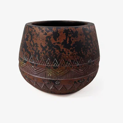 The Range Large Zaturn Planter - Brown