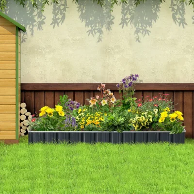 The Range Metal Raised Garden Bed, DIY Large Steel Planter Box - Grey