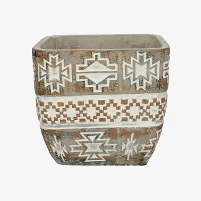 The Range Square Cement Plant Pot - Multi