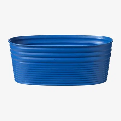 The Range Set of 2 Indoor Tin Troughs - Marino Blue