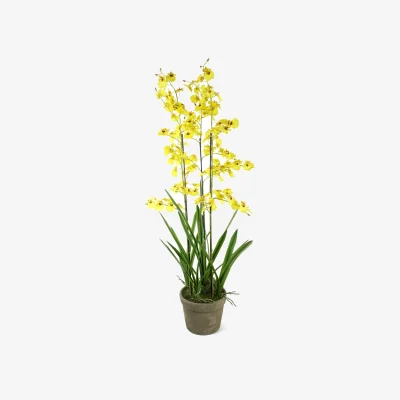 The Range Oncidium Artificial Orchid Yellow in Stoneware Planter - Yellow