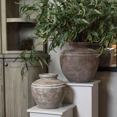 The Range Artisan Urn Water Pot For Indoor And Outdoor Decor - Brown