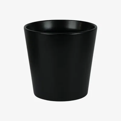 The Range Ceramic Indoor Matt Black Plant Pot - 15cm / 13.5cm